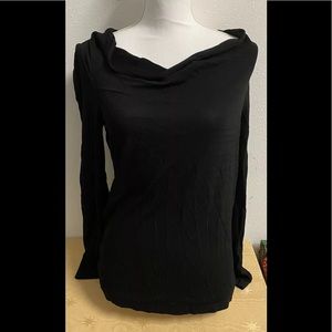 Ann Taylor Loft Black Long Sleeve Top Small